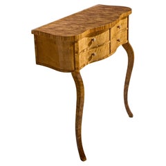 Waldemar Gustavsson, Console Table, Birch, Brass, Sweden, 1930s