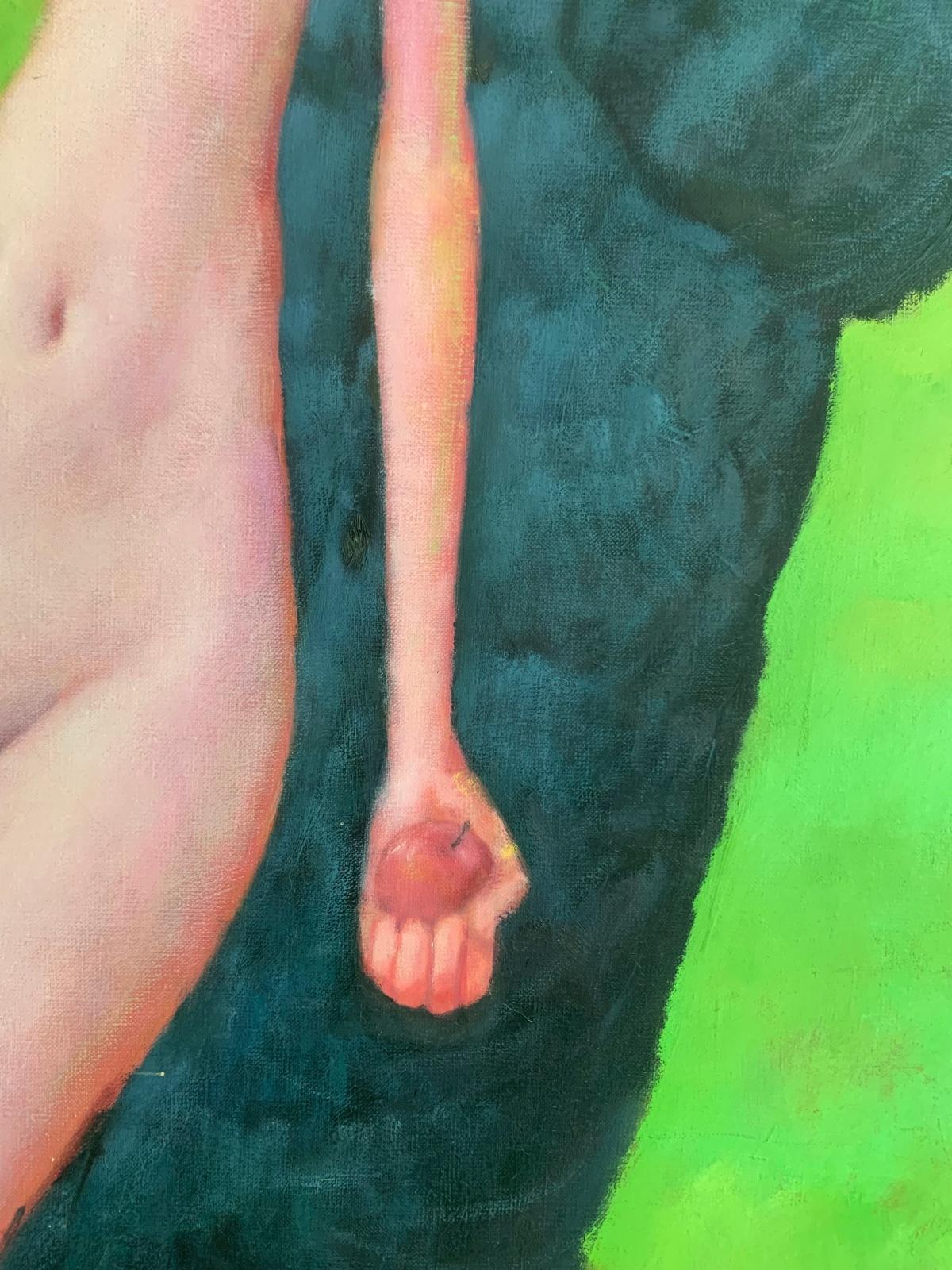 Tentación del ciclo Adán y Eva. Pintura al óleo figurativa, artista polaco en venta 1