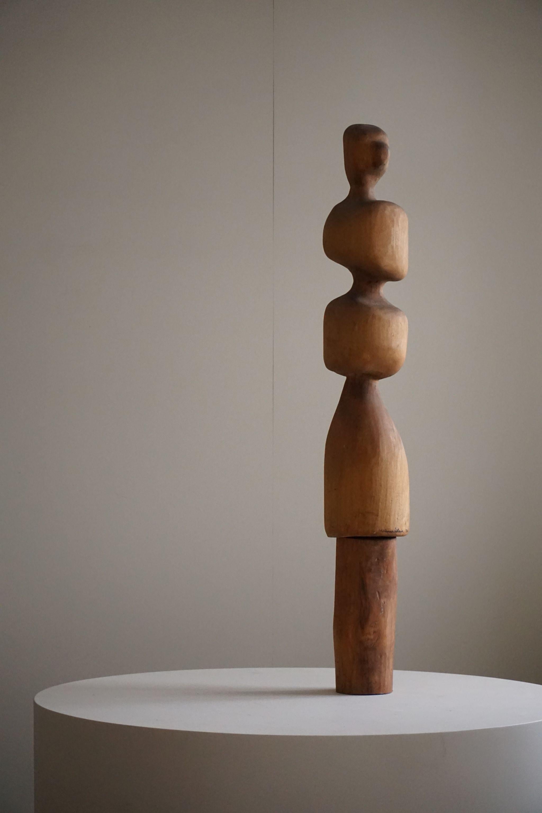 Waldemar Sjölander, Large Wooden Sculpture, Swedish Mid Century Modern, 1966 For Sale 9