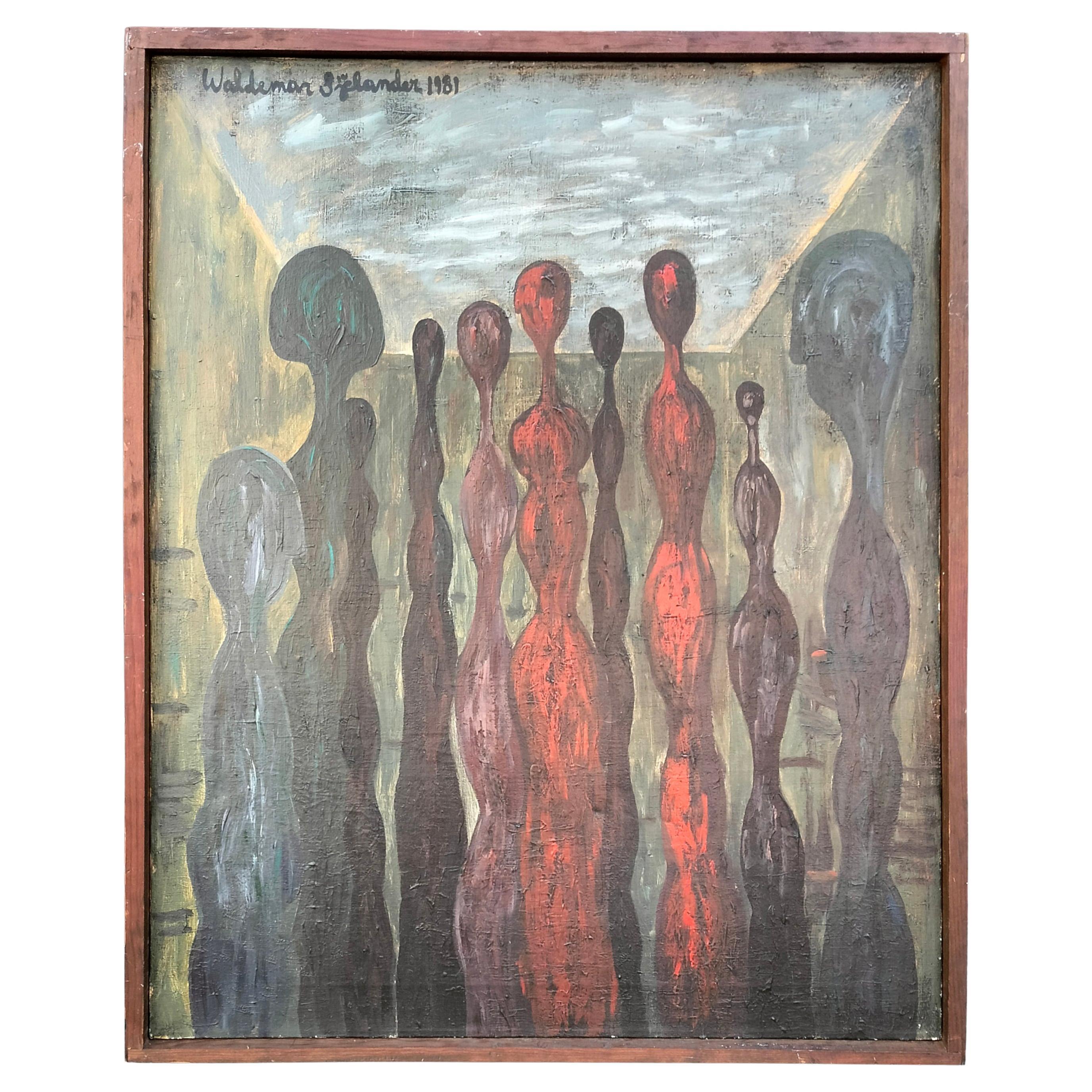 Waldemar Sjölander Pittura olio su tela senza titolo