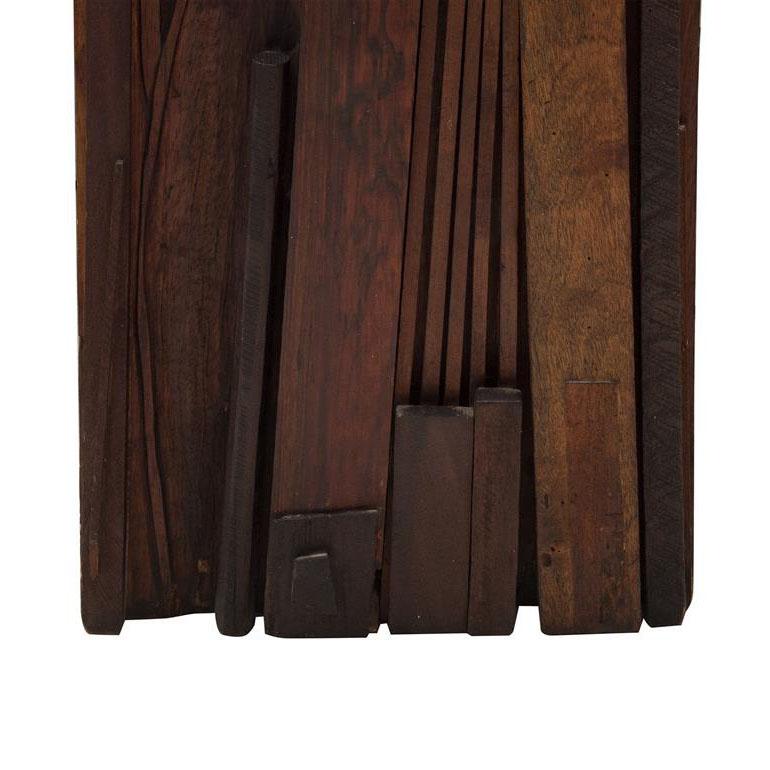 Hand-Carved Waldemar Sjölander Woman With Canvases Wood Wall Sculpture For Sale