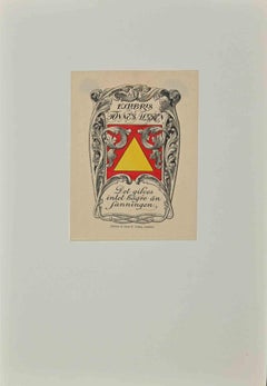  Ex Libris  - Tonnes Algren - Holzschnitt von Waldenström Ella - Anfang des 20.