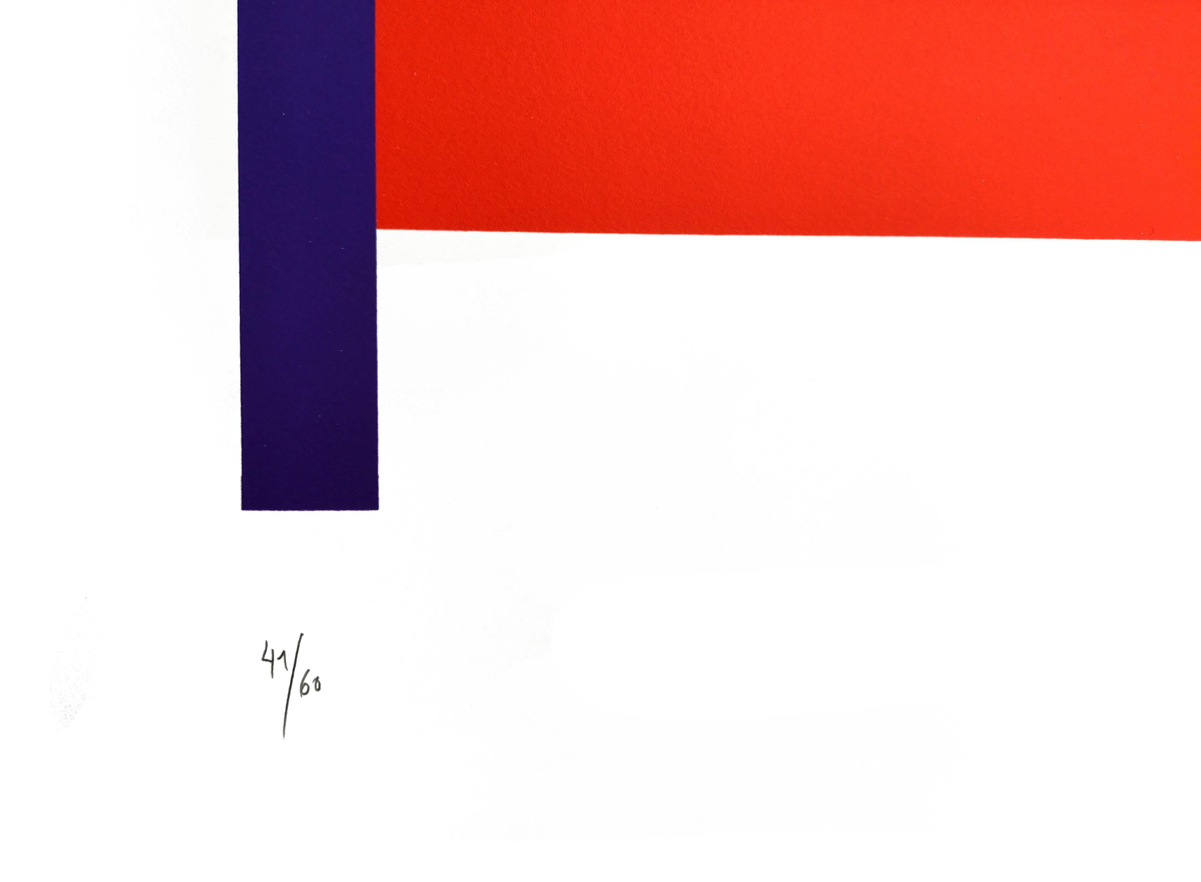 Red Field Abstract Geometric Colorfull Balart Concreto Mondrian Constructivisim For Sale 1