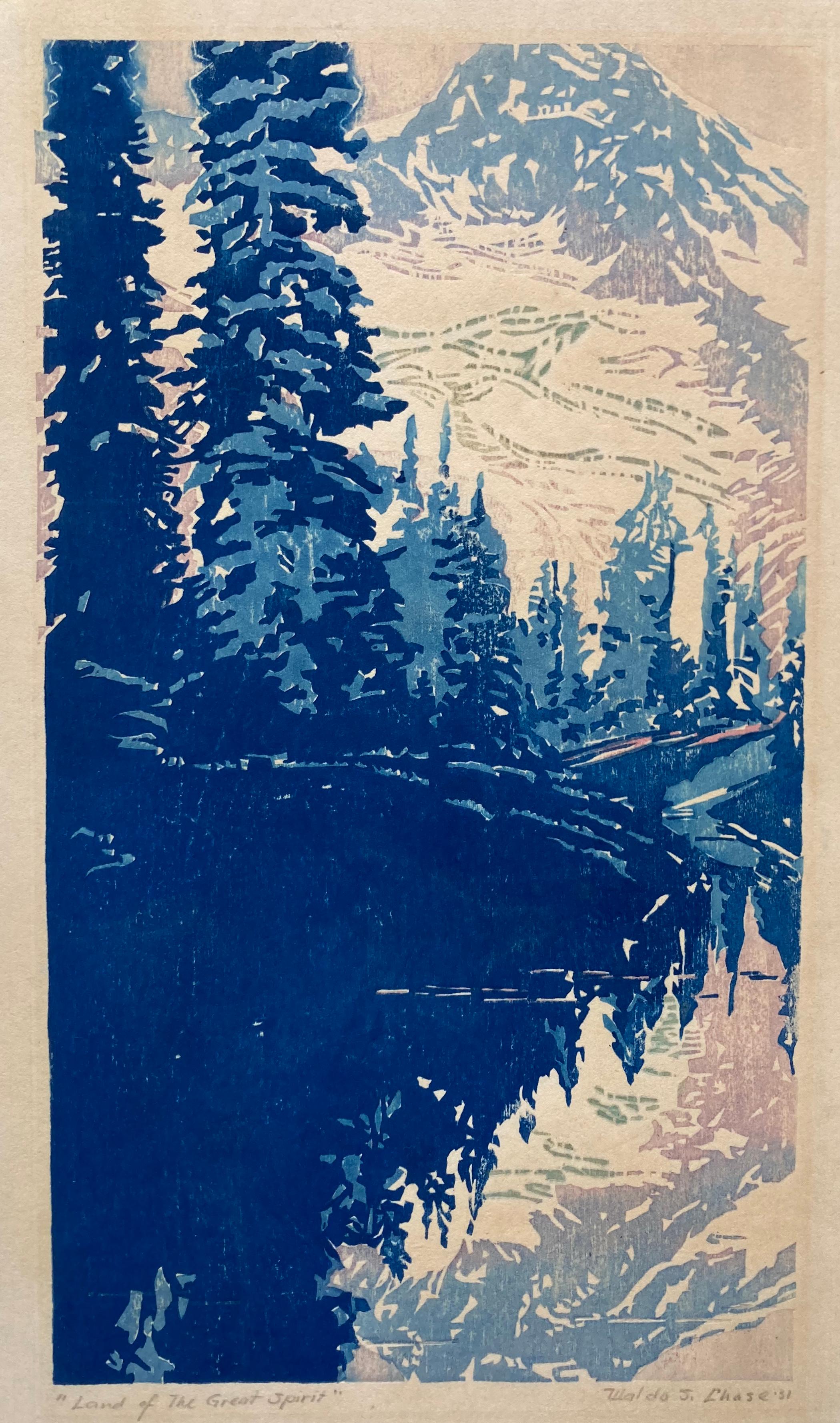 Waldo S. Chase Landscape Print - LAND OF THE GREAT SPIRIT