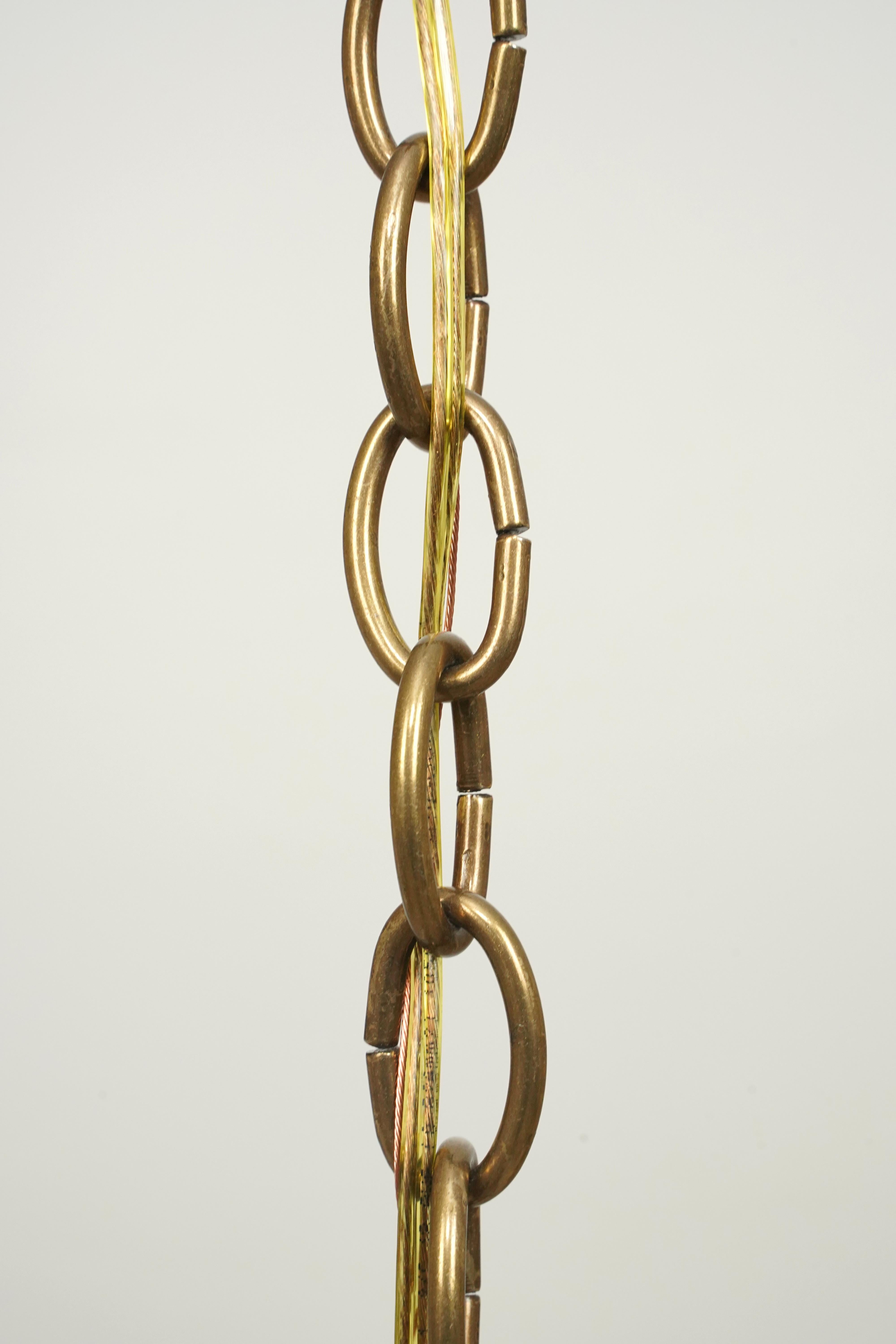 Waldorf Astoria 8 Arm Crystal Beaded & Brass Chandelier For Sale 12
