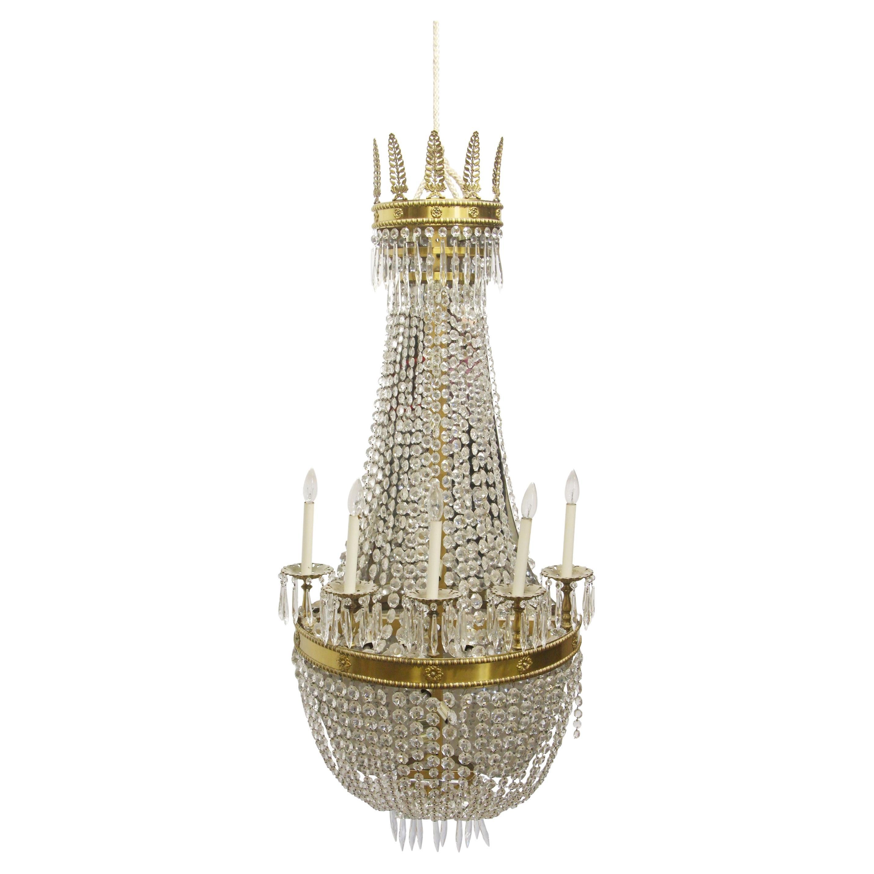 Waldorf Astoria Brass & Crystal Empire Wall Sconce Qty Available