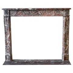 Used Waldorf Astoria Brown Louis XVI Regency Marble Mantel