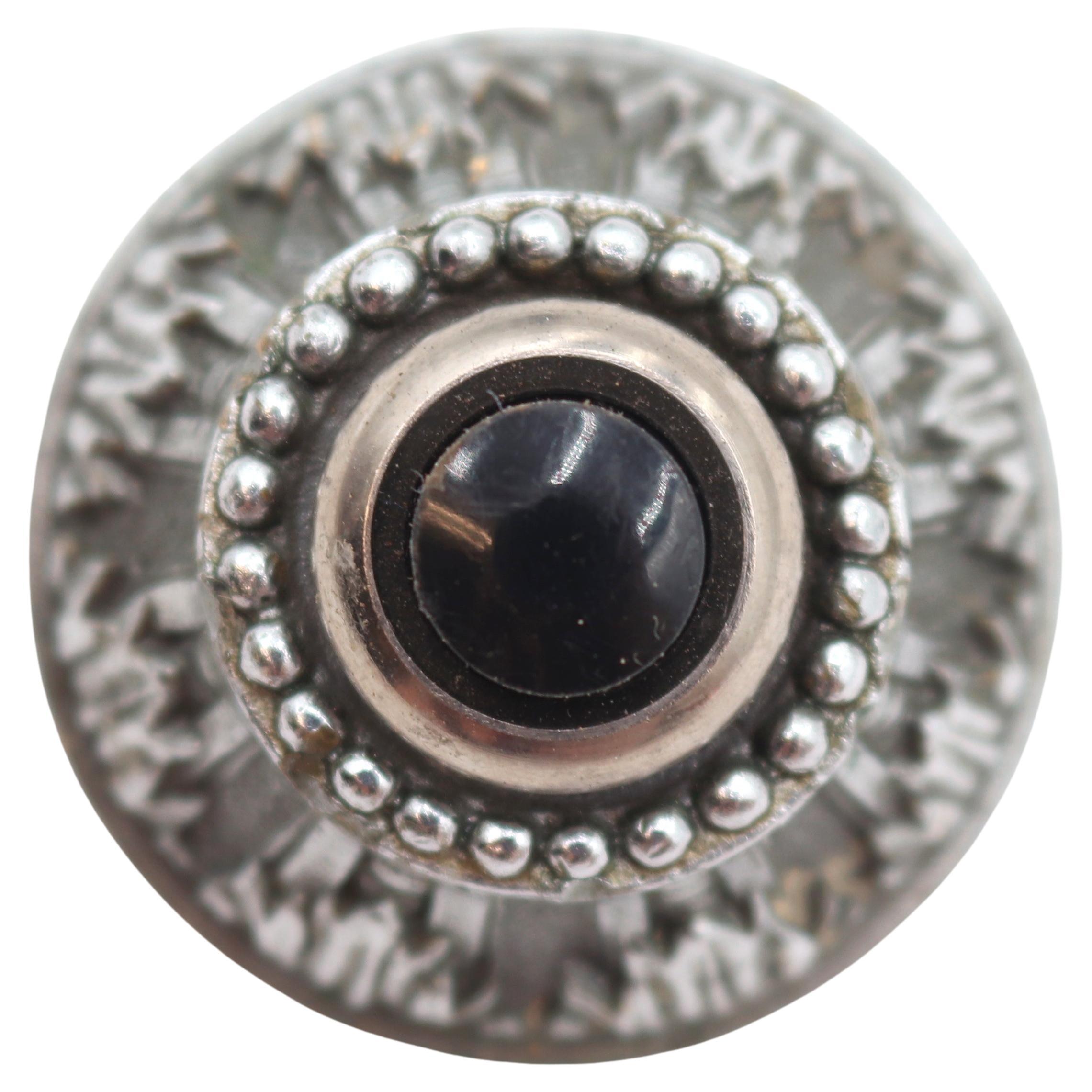 Waldorf Astoria Chrome Ornate Doorbell w Black Button For Sale