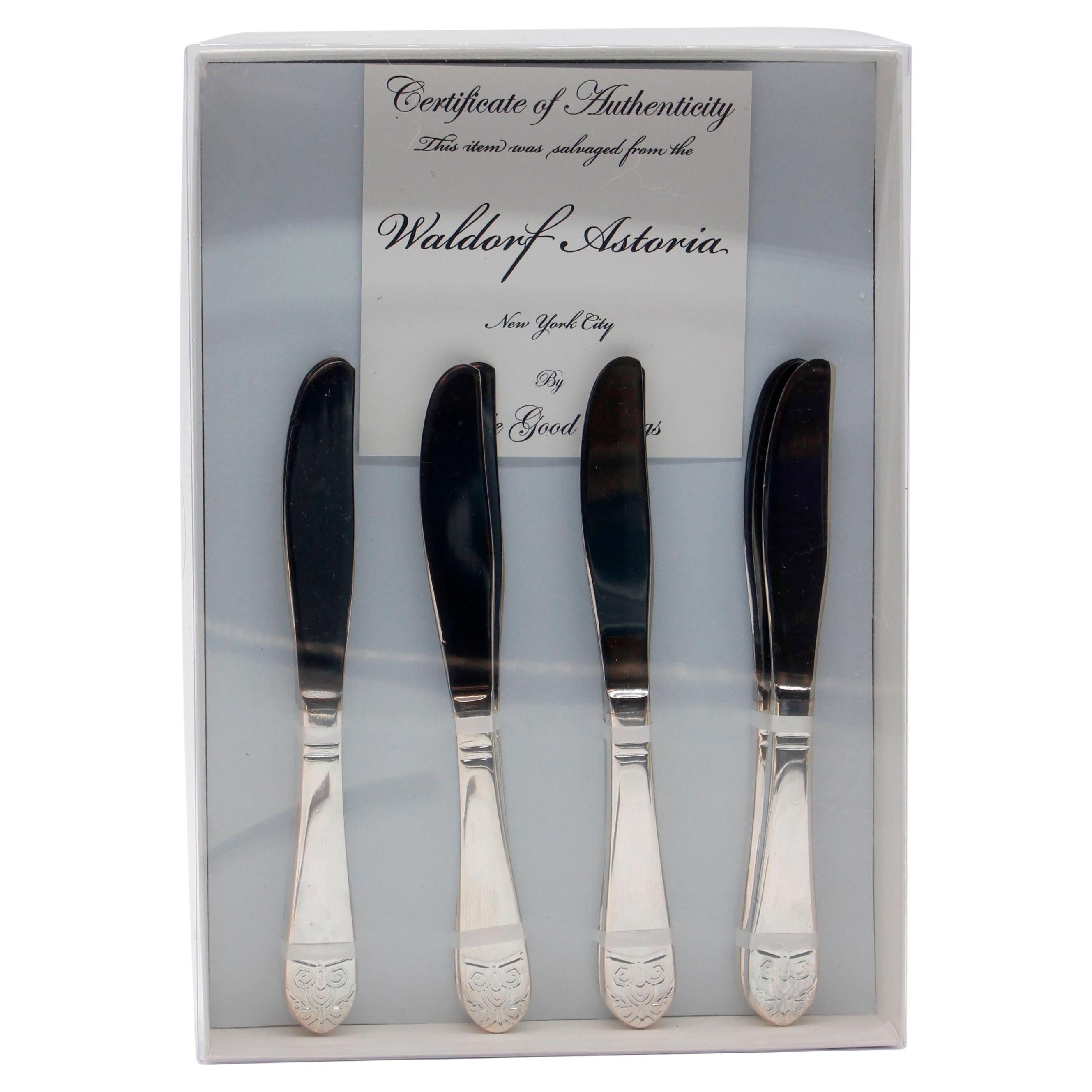 Waldorf Astoria Hotel Art Deco 8 Piece Butter Knife Set