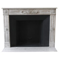 Used Waldorf Astoria Hotel Carved Limestone Mantel Floral Shell Details