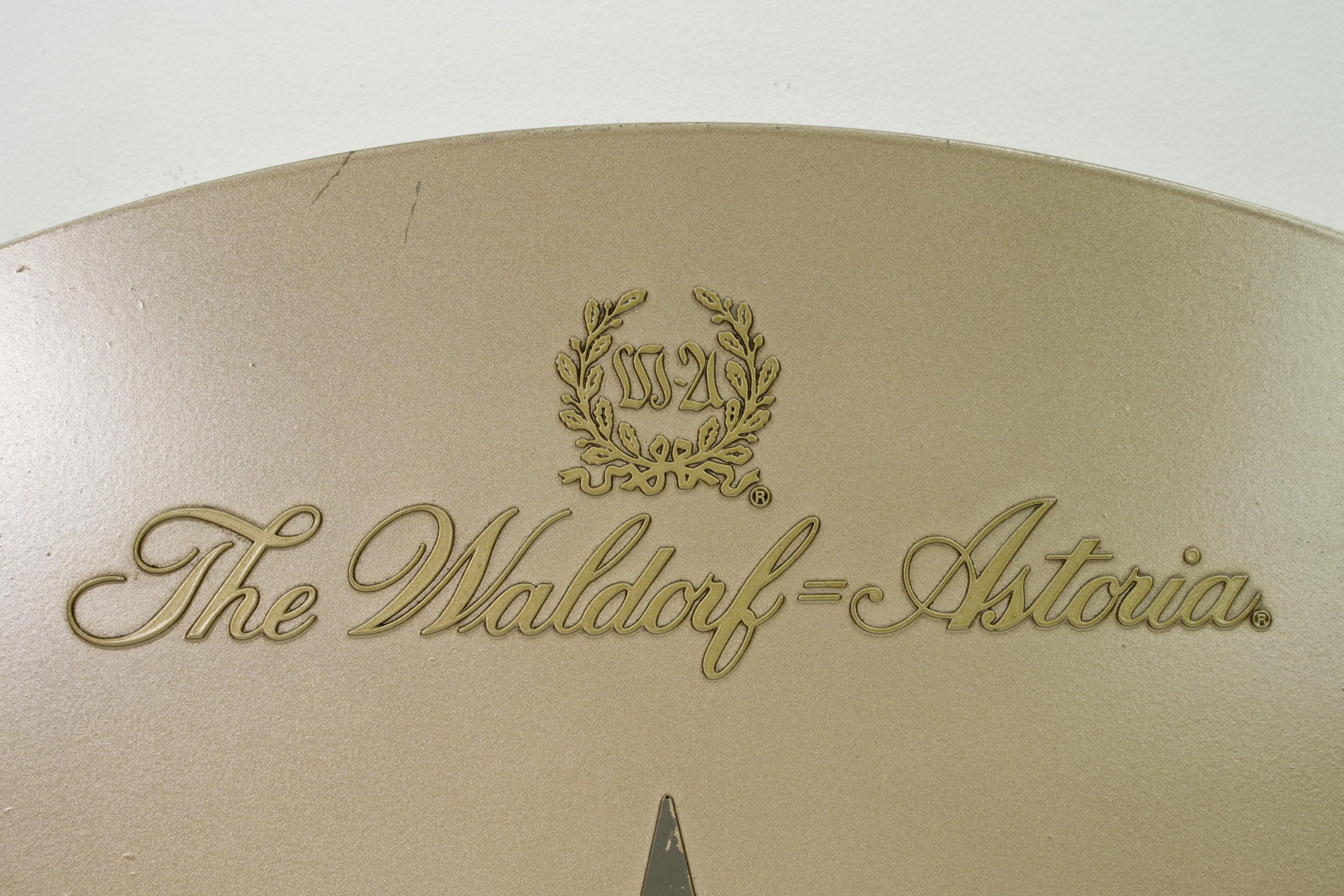 Brass Waldorf Astoria Hotel Check Room Valet Office Sign