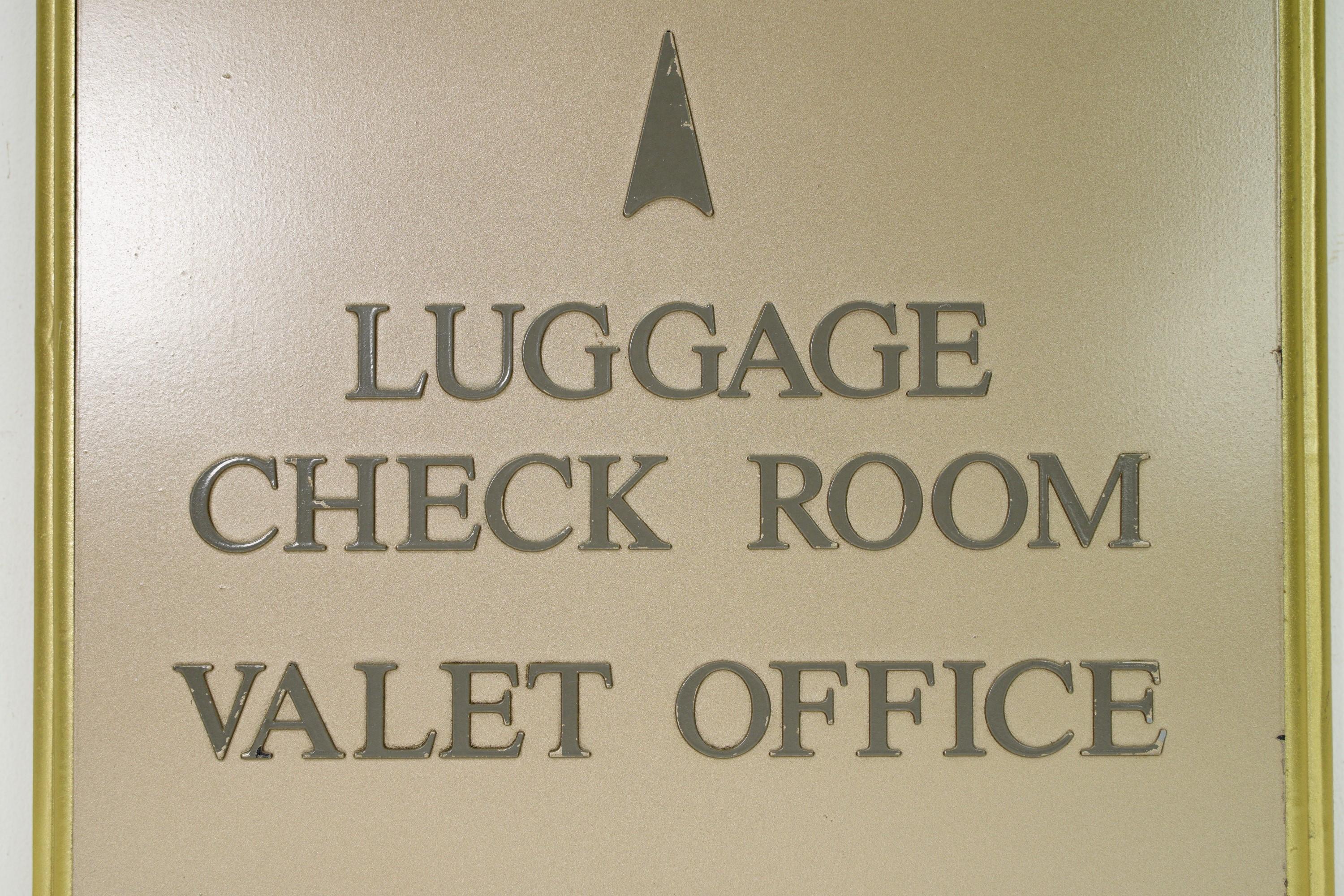 Waldorf Astoria Hotel Check Room Valet Office Sign 2