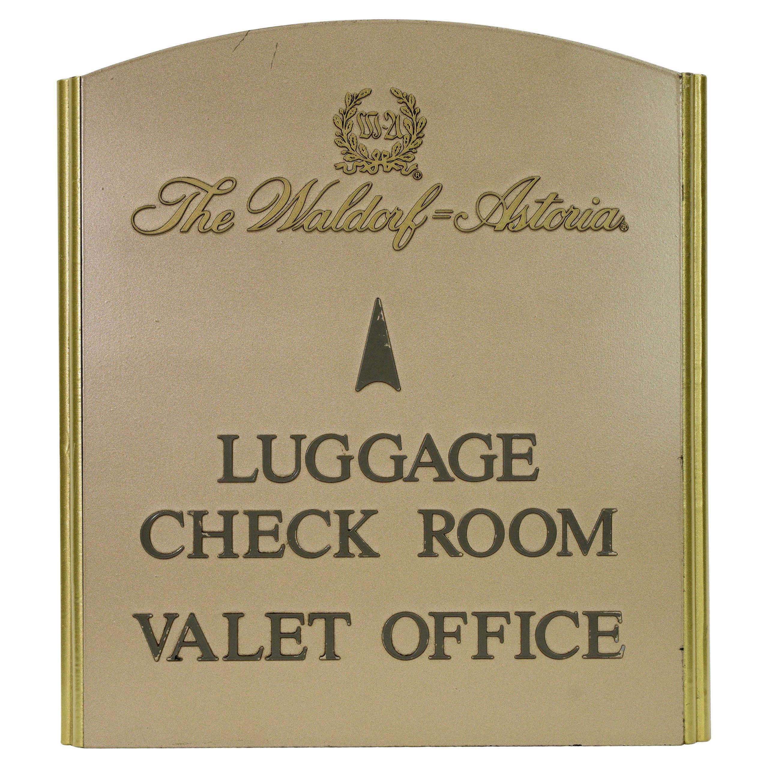 Waldorf Astoria Hotel Check Room Valet Office Sign (signe de bureau)