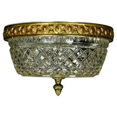 Waldorf Astoria Hotel Clear Glass Brass Flush Mount Light