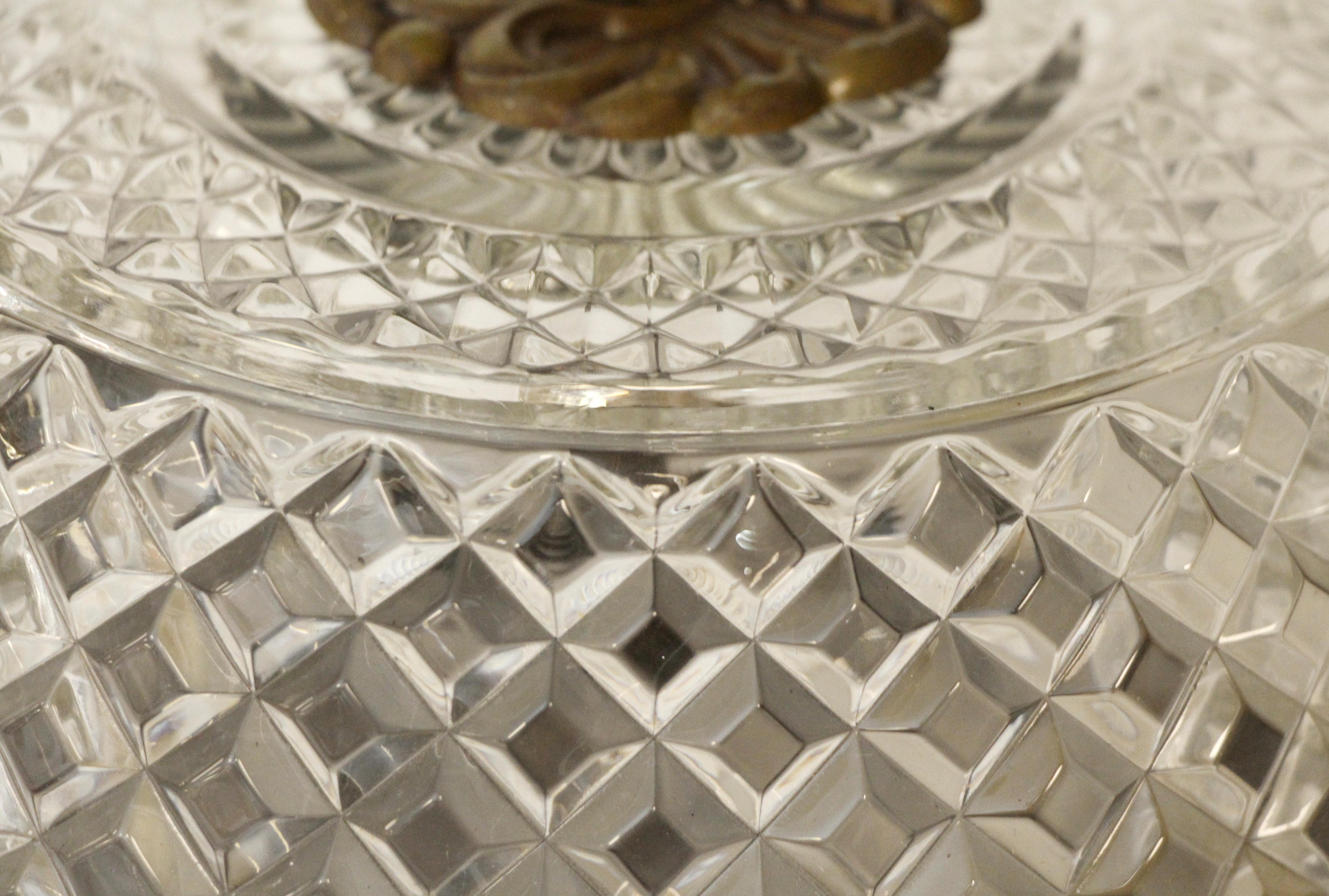 20th Century Waldorf Astoria Hotel Crystal & Brass Flush Mount Fixture