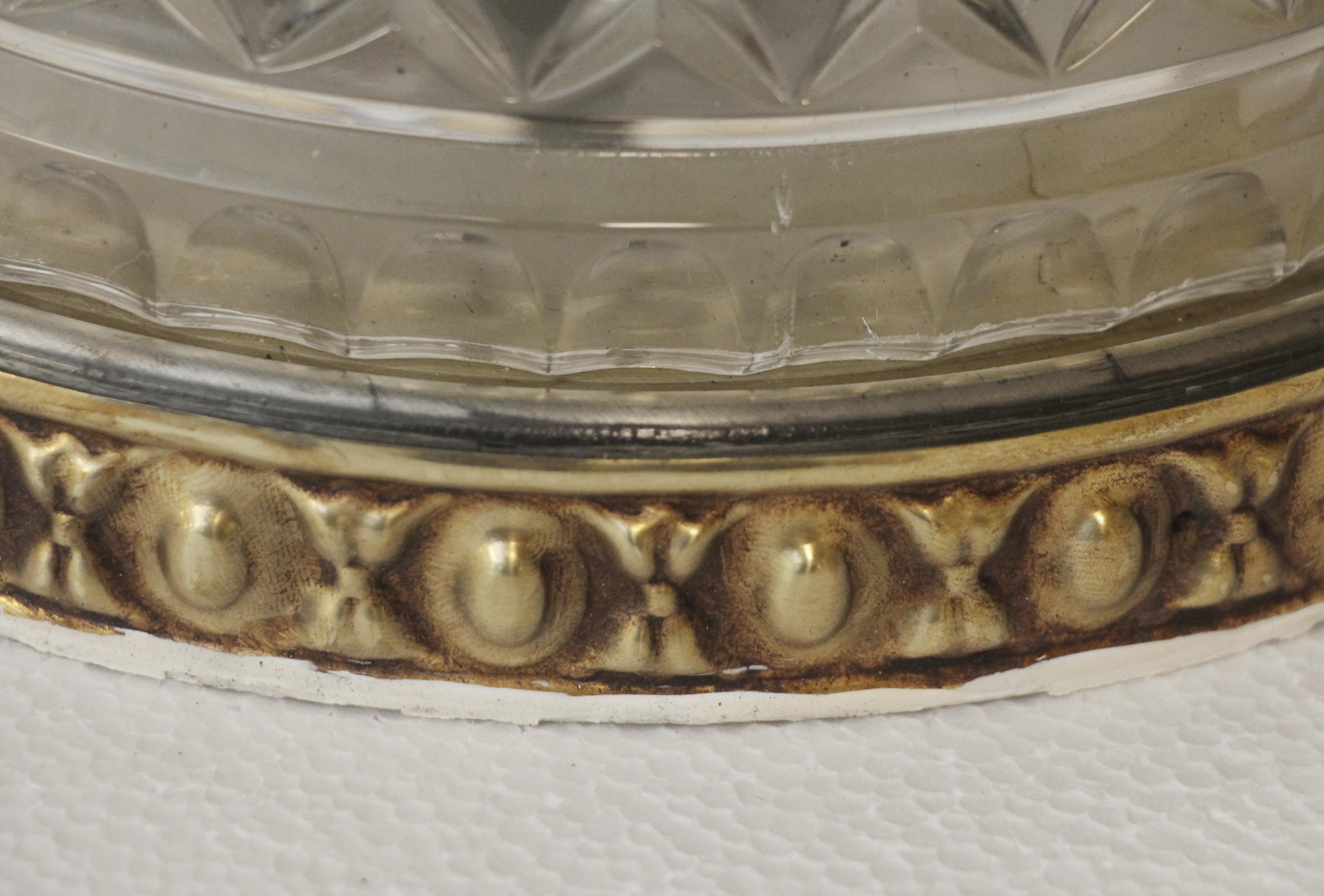 Waldorf Astoria Hotel Crystal & Brass Flush Mount Fixture 1