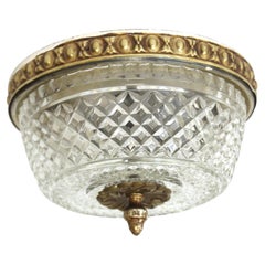 Waldorf Astoria Hotel Crystal & Brass Flush Mount Fixture