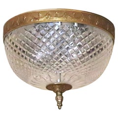 Waldorf Astoria Hotel Crystal Brass Flush Mount Light Qty Available NYC Park Ave