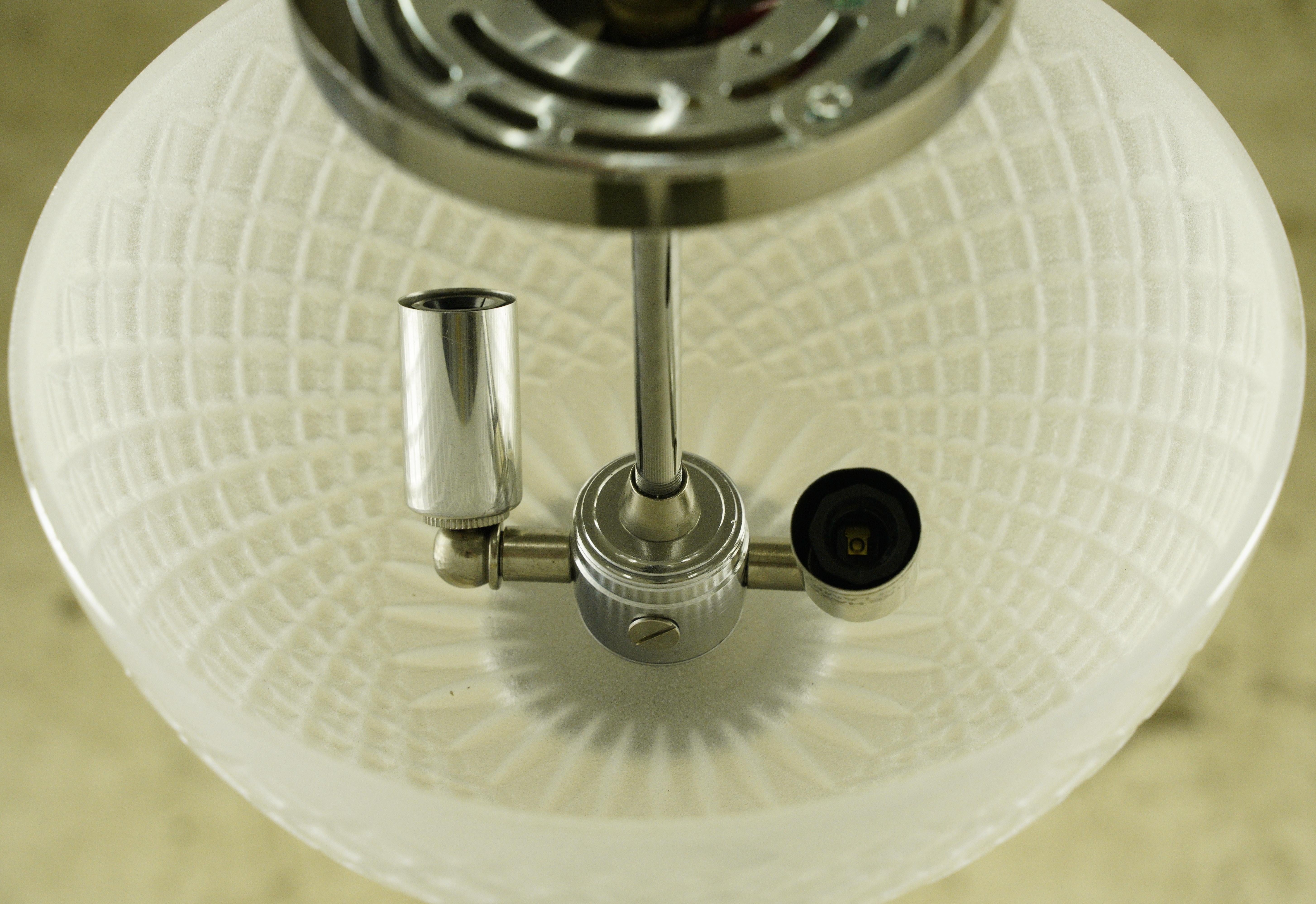 Waldorf Astoria Hotel Cut Crystal Semi Flush Light Qty Available Frosted Hue In Good Condition For Sale In New York, NY