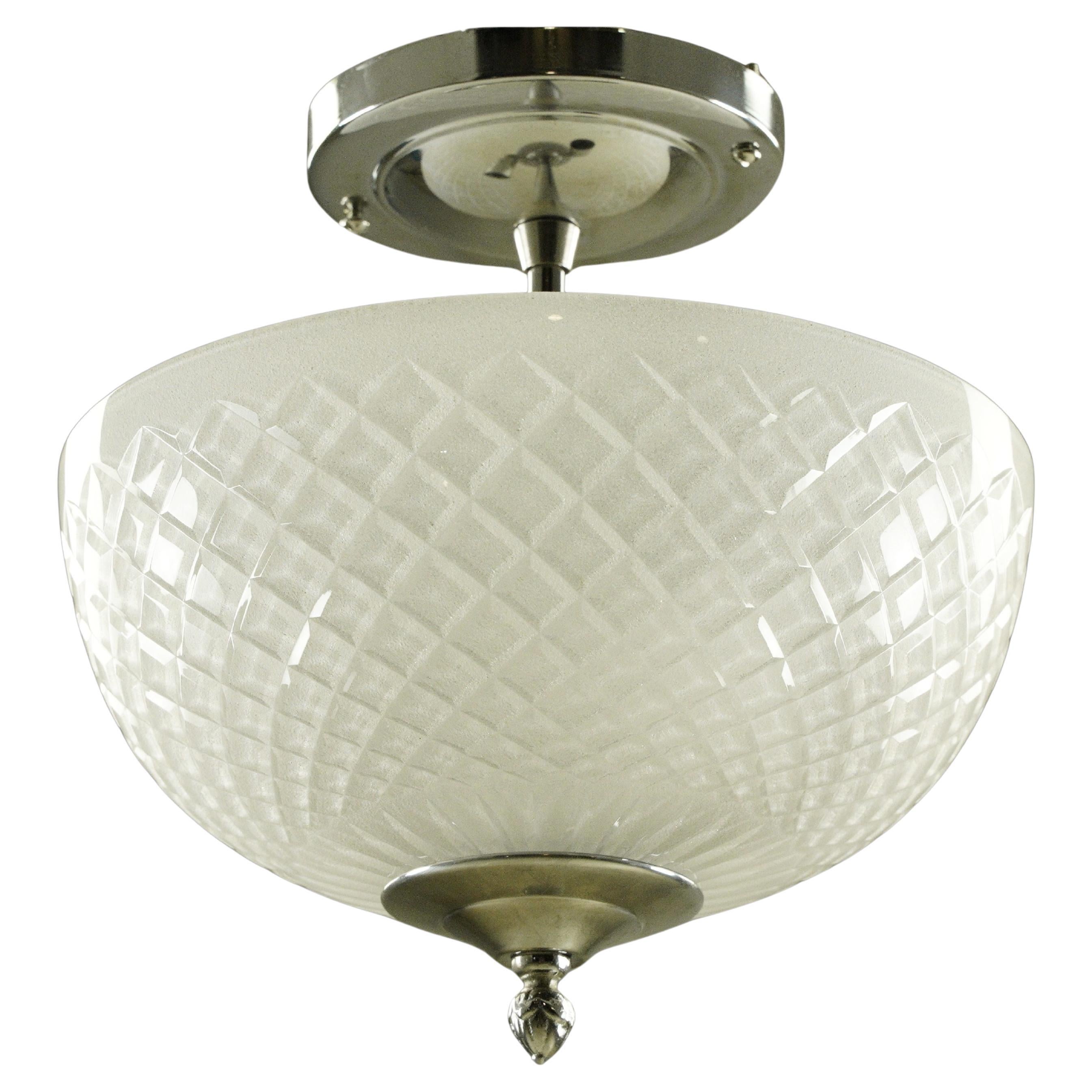 Waldorf Astoria Hotel Cut Crystal Semi Flush Light Qtà disponibile Tonalità smerigliata