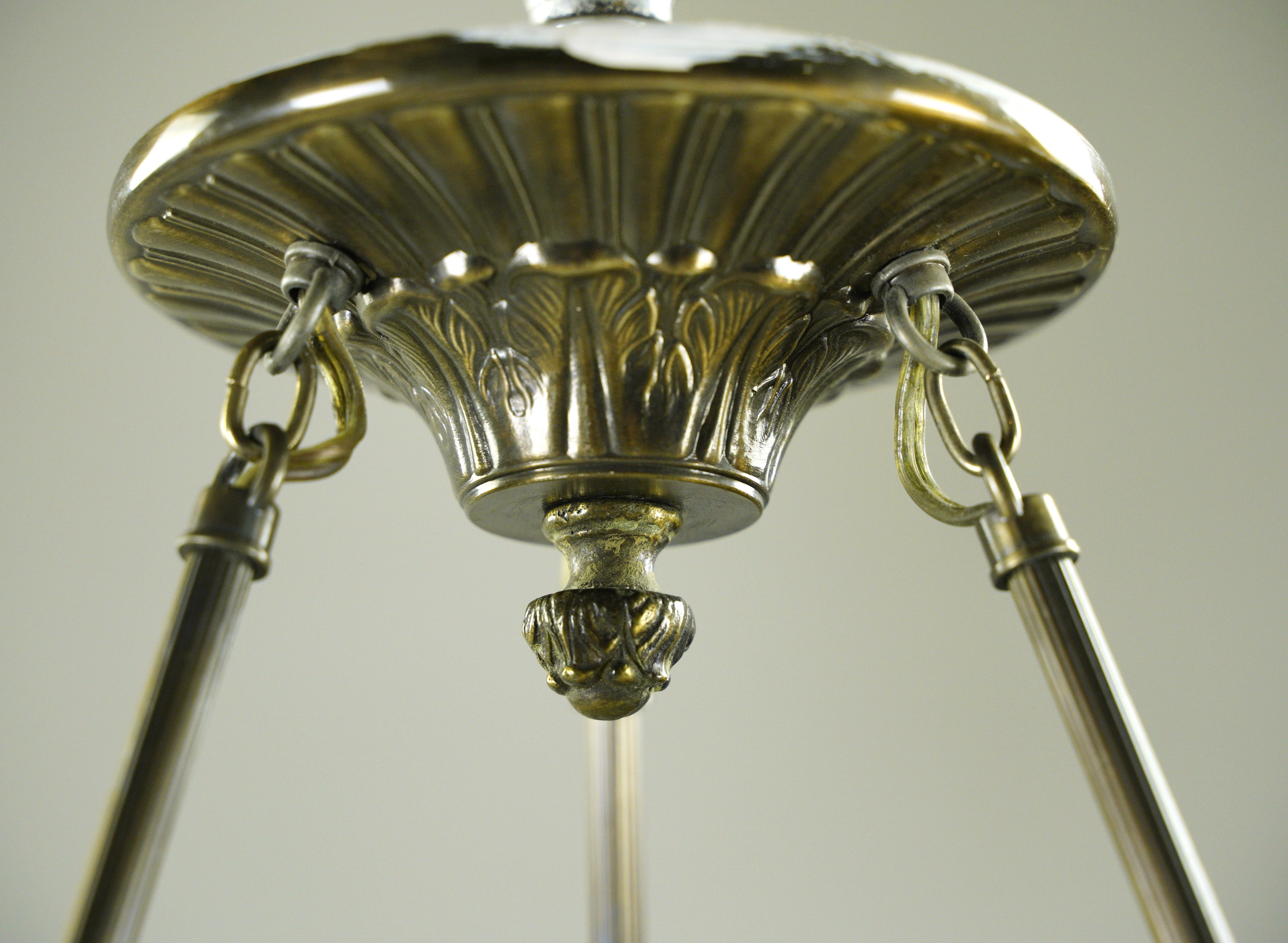 20th Century Waldorf Astoria Hotel Empire Cut Glass Dish Pendant Light For Sale