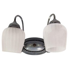Waldorf Astoria Hotel Nickel Plated Two Light Wall Sconce
