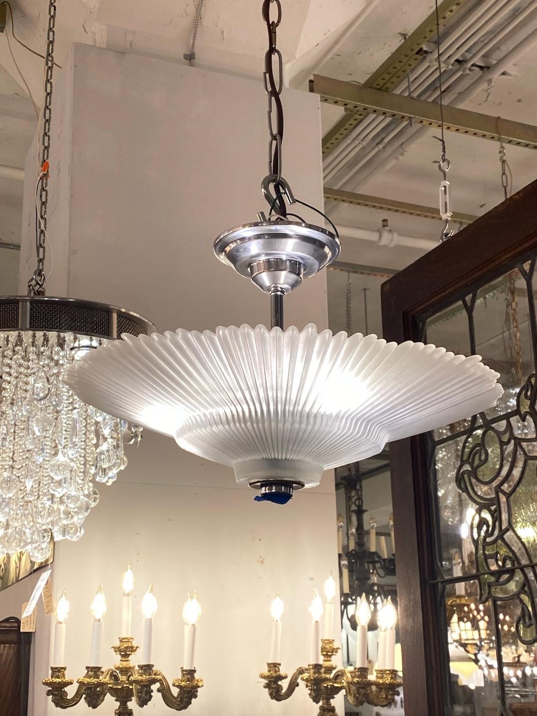 20th century Art Deco style starlight semi flush mount glass light fixture. These are original to the NYC Waldorf Astoria Hotel. Waldorf Astoria authenticity card included with your purchase. Small quantity available at time of posting. Priced each.