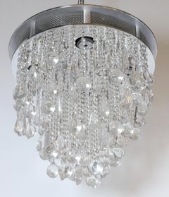Waldorf Astoria Round Crystal Satin Nickel Chandelier