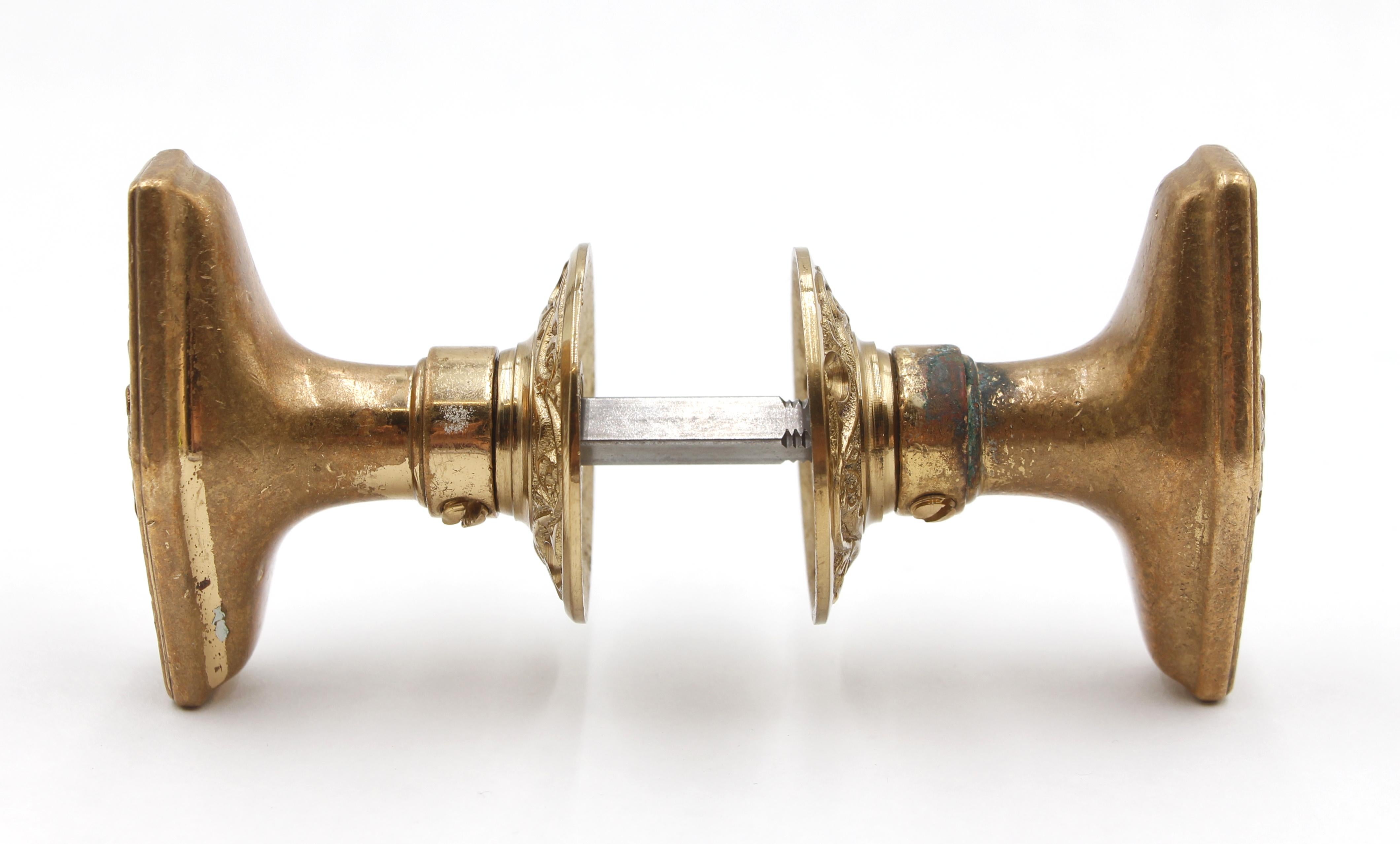 American Waldorf Astoria Russell & Erwin Bronze Door Knob Set For Sale