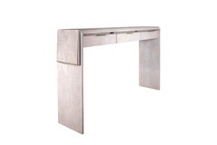 Waldorf Console in Cream Shagreen and Bronze-Patina Brass by R&Y Augousti