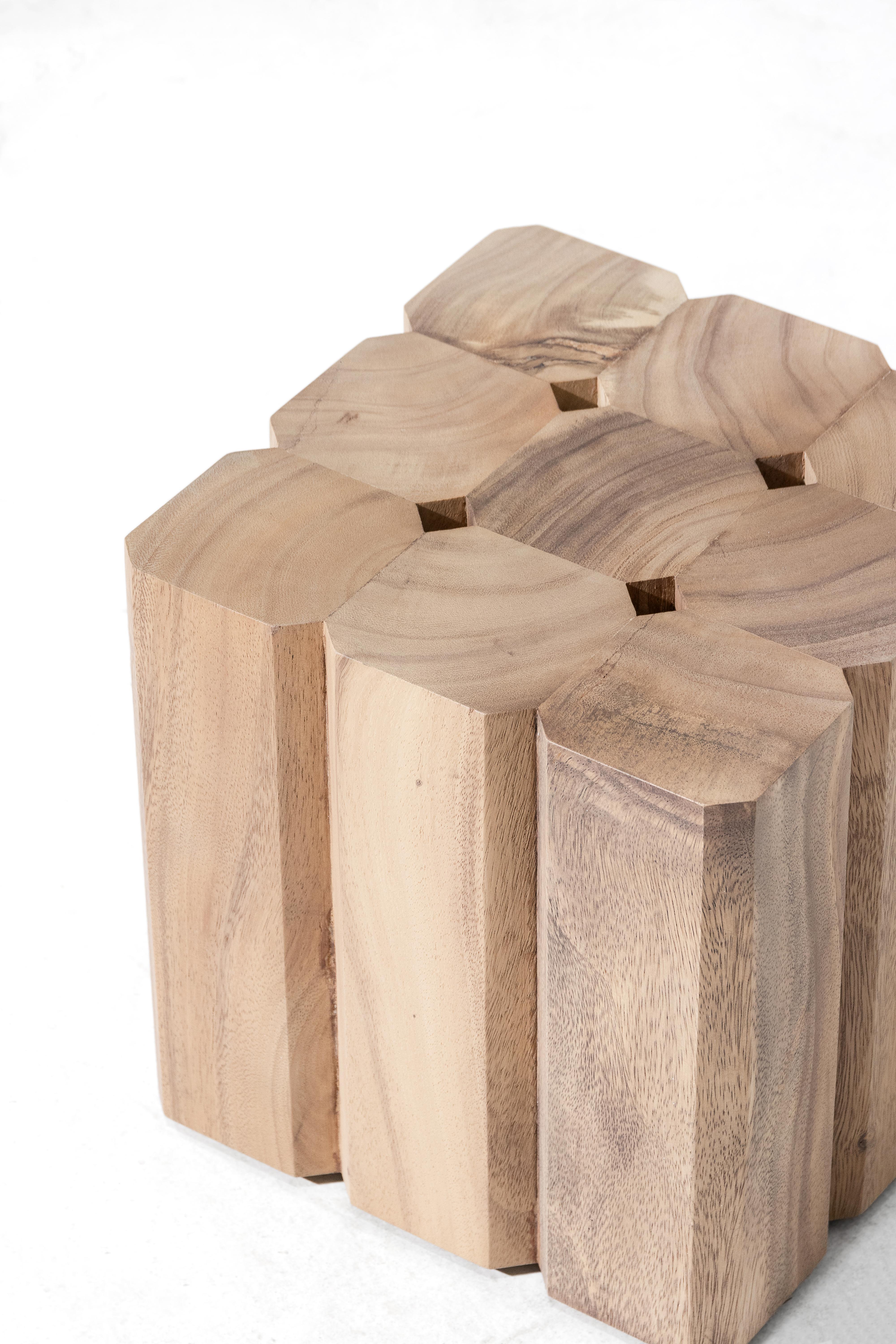 Legno Tavolino Walee, Natural Light Monkey Pod Wood in vendita