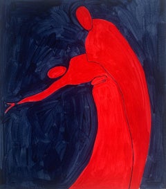 A dance. Figurative Painting on Paper, Young art, Vibrant, European art