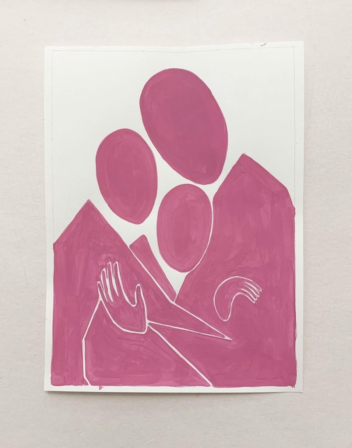 Una familia - Pintura acrílica figurativa, Minimalista, Artista emergente - Painting de Waleria Matelska