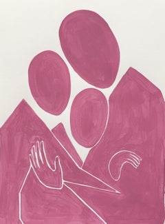 Una familia - Pintura acrílica figurativa, Minimalista, Artista emergente