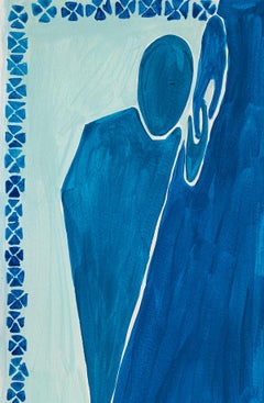Eine Mutter. Figuratives Gemälde auf Papier, junge Kunst, lebhafte, europäische Kunst
