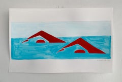 A race. Figurative Painting on Paper, Young art, Vibrant, European art