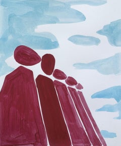 A revolutionist - Figurative Painting on Paper, Young art, Minimalism, Vibrant