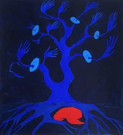 Un refugio. Pintura figurativa sobre papel, Arte joven, Vibrante, Arte europeo