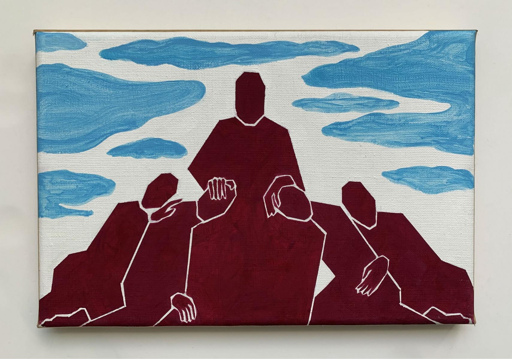 Donatore di sogni. Acrilico su tela, Minimalismo, Vibrante, Piccola scala, Artista polacco - Painting di Waleria Matelska