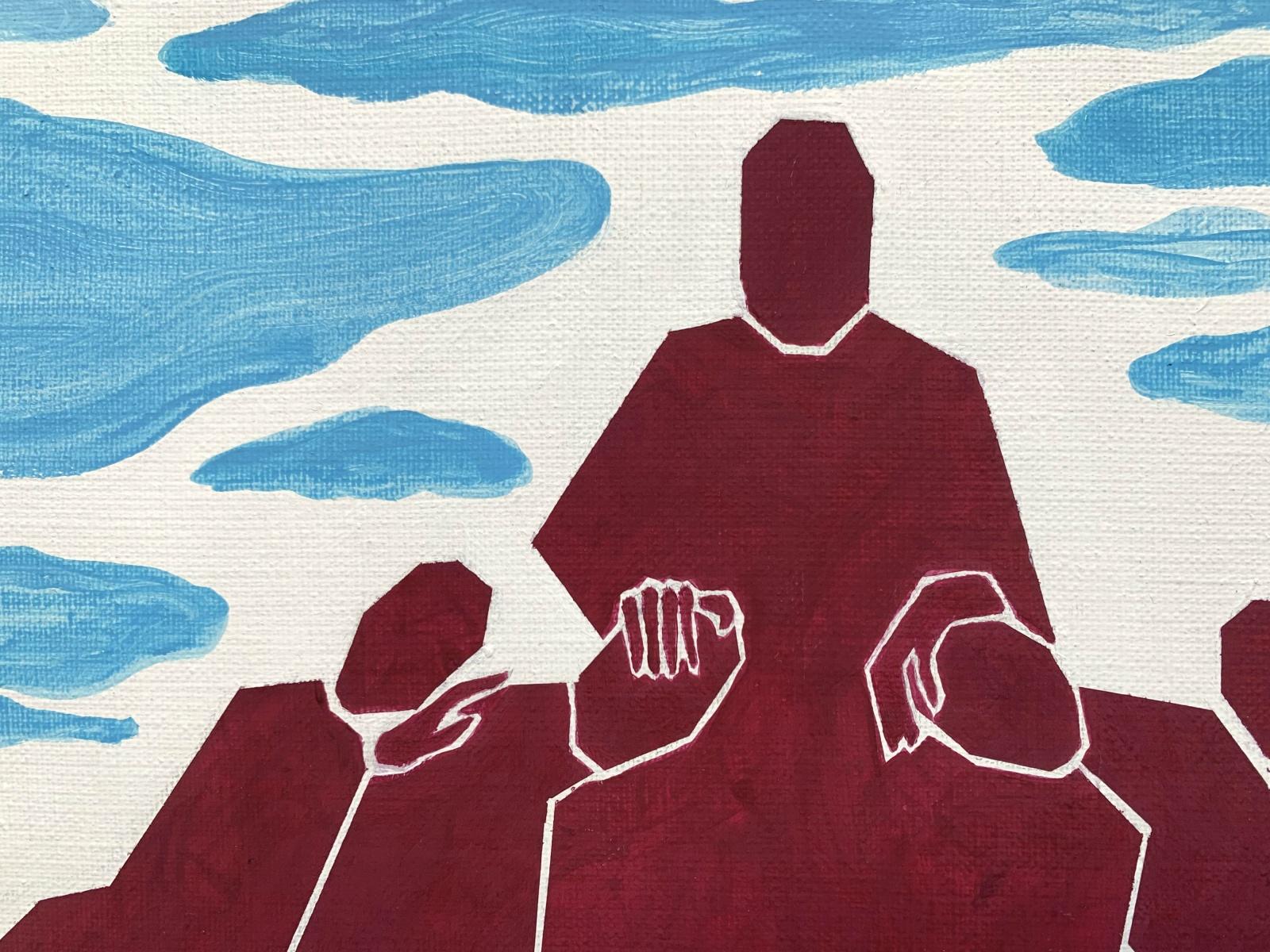 Donatore di sogni. Acrilico su tela, Minimalismo, Vibrante, Piccola scala, Artista polacco - Painting Contemporaneo di Waleria Matelska