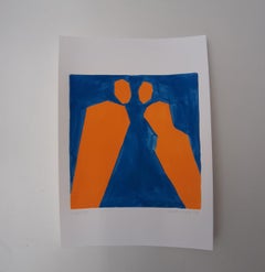 Eureka! - Figurative Painting on Paper, Young art Minimalism, Vibrant