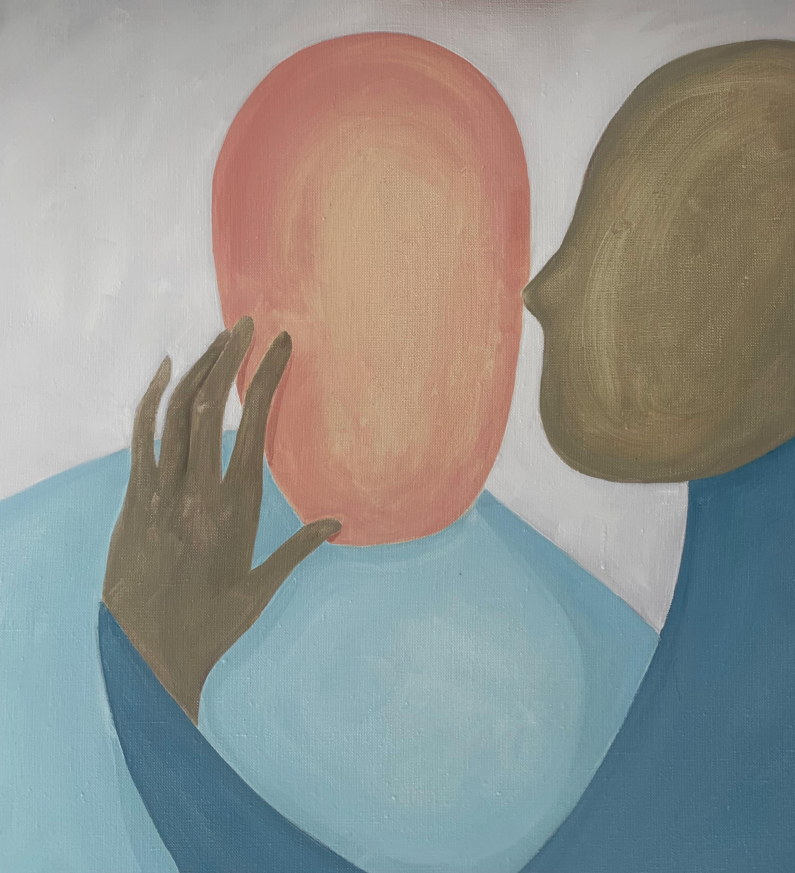 En un abrazo. Óleo figurativo, Romántico, Arte joven, Artista europeo - Painting de Waleria Matelska