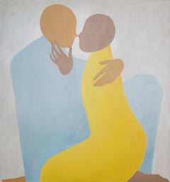 In embrace. Figurative oil painting, Young art, European artist