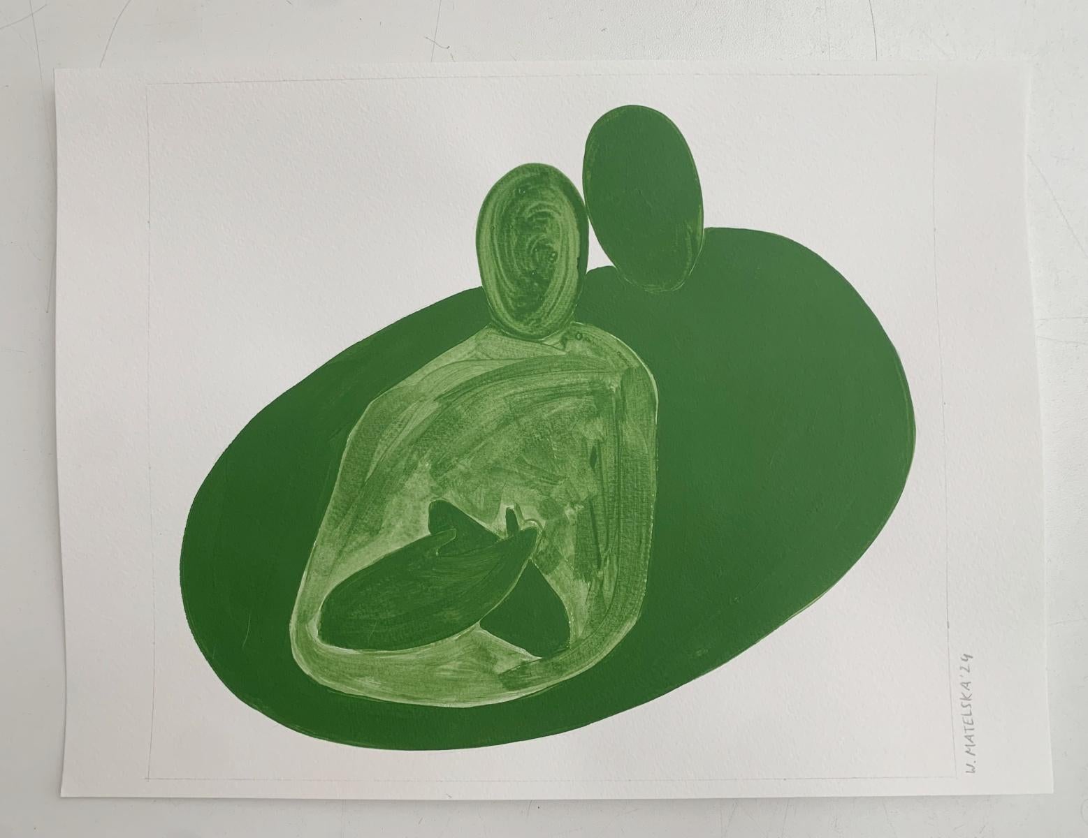 In abbraccio. Pittura figurativa su carta, Arte giovane, Vibrante, Arte europea - Painting di Waleria Matelska