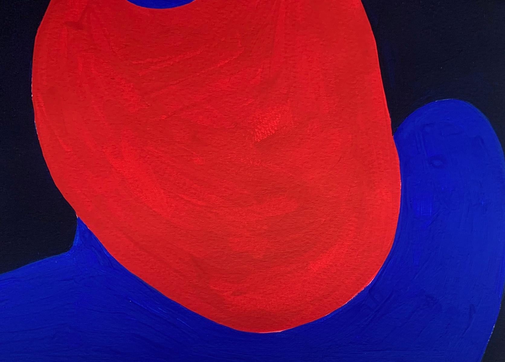 En un abrazo. Pintura figurativa sobre papel, Arte joven, Vibrante, Arte europeo - Figurative Painting Negro de Waleria Matelska