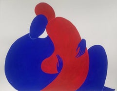 In abbraccio. Pittura figurativa su carta, Arte giovane, Vibrante, Arte europea