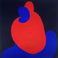In embrace. Figurative Painting on Paper, Young art, Vibrant, European art