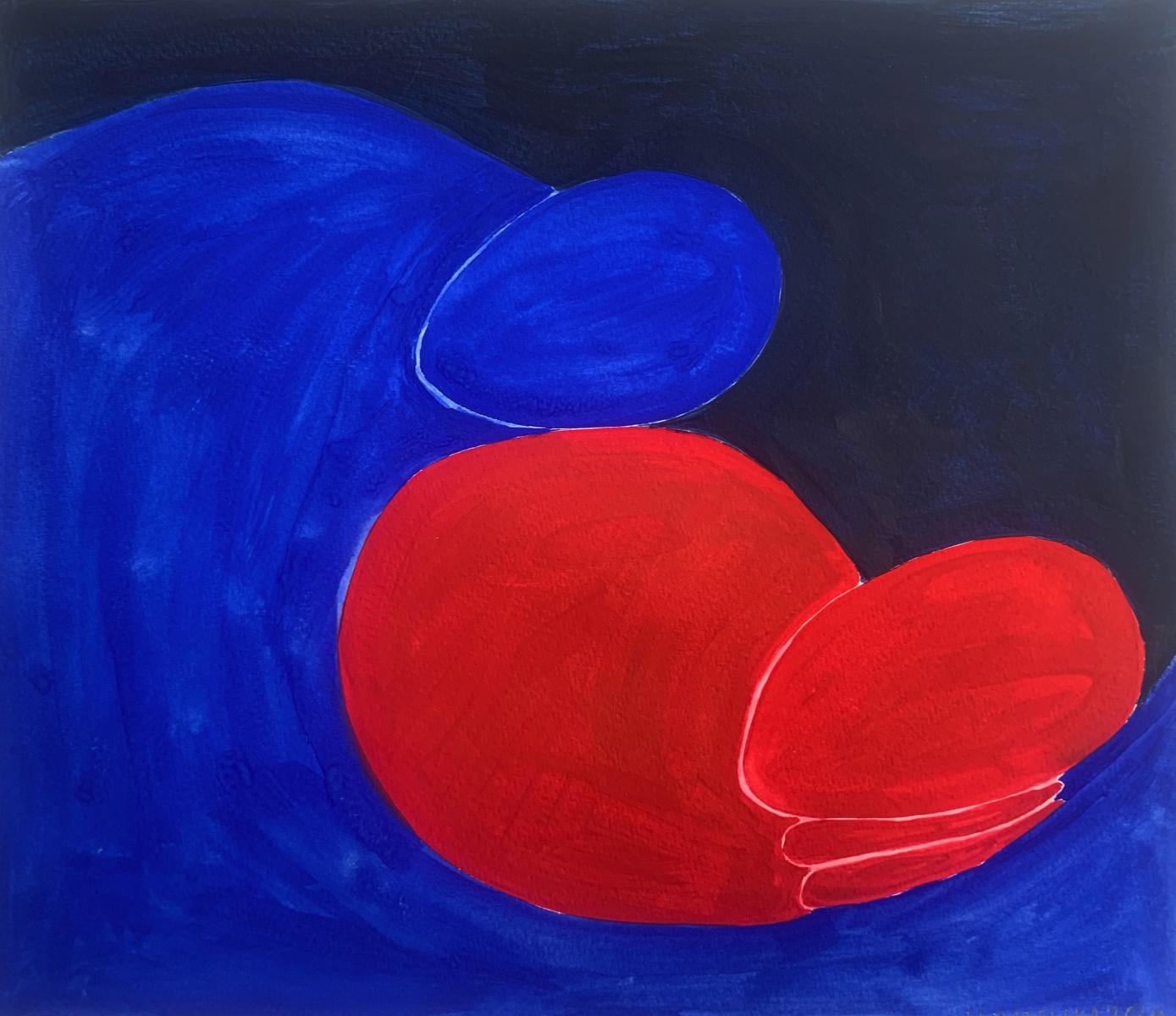 En brazos de Morfeo Pintura figurativa sobre papel, Arte joven, Vibrante, Arte europeo - Painting Contemporáneo de Waleria Matelska