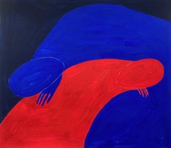 Nelle braccia di Morpheus Pittura figurativa su carta, Arte giovane, Vibrante, Arte europea