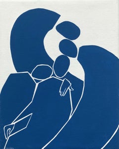 Untitled (A family) - Acrylic painting, Young art Minimalism, Vibrant